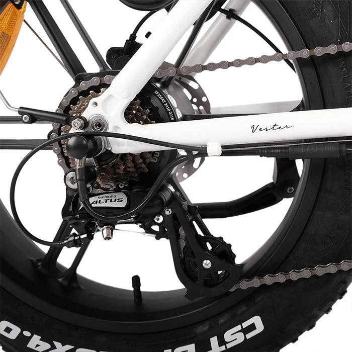 Vester Electric Folding Bike 2026 - Fat Tyres - Heron White